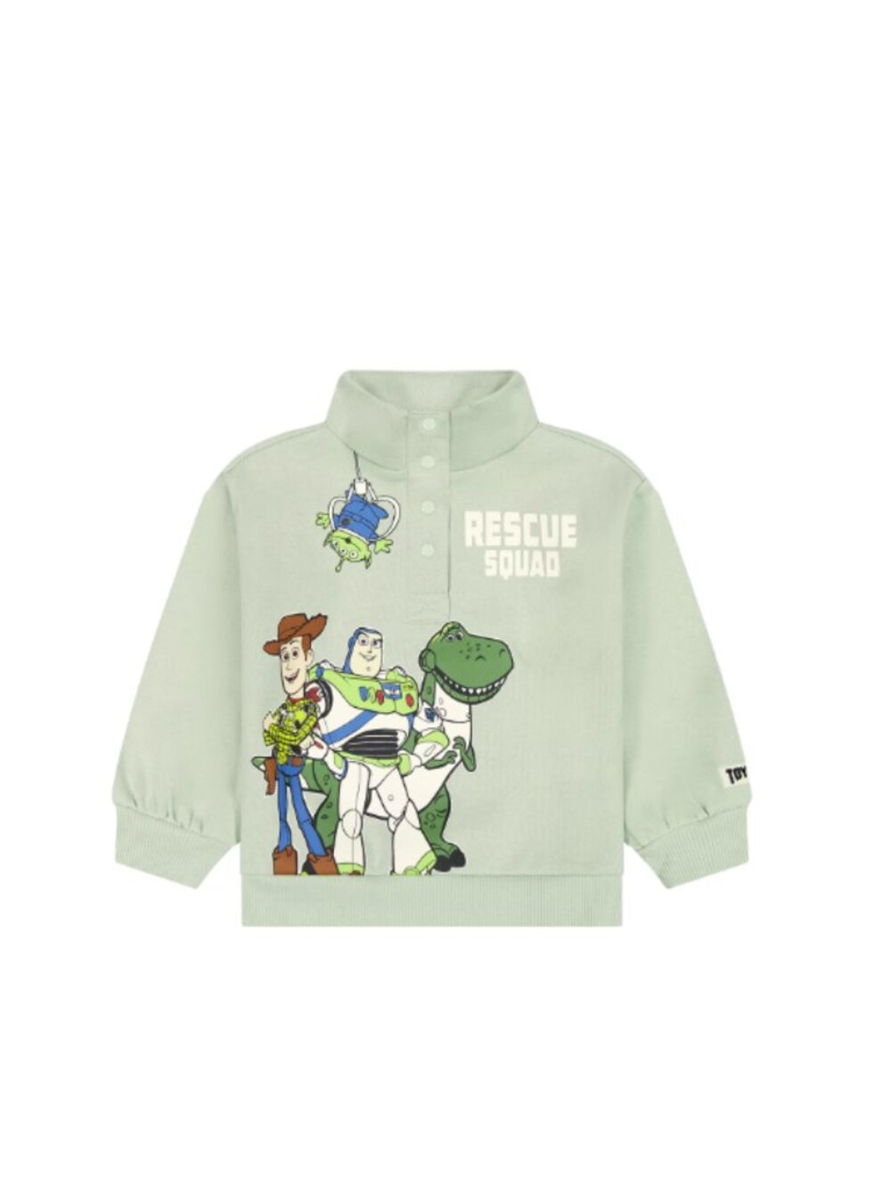 Disney Toy Story Toddler Girl Green Quarter Snap Fleece Pullover Top